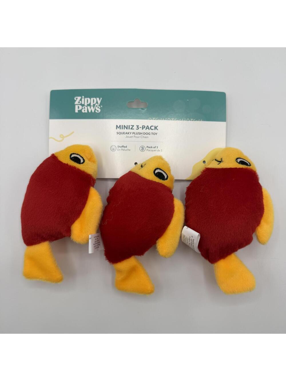 ZippyPaws Miniz Squeaky Plush Dog Toy Fish 3 Pack Zippy Paws ZP246